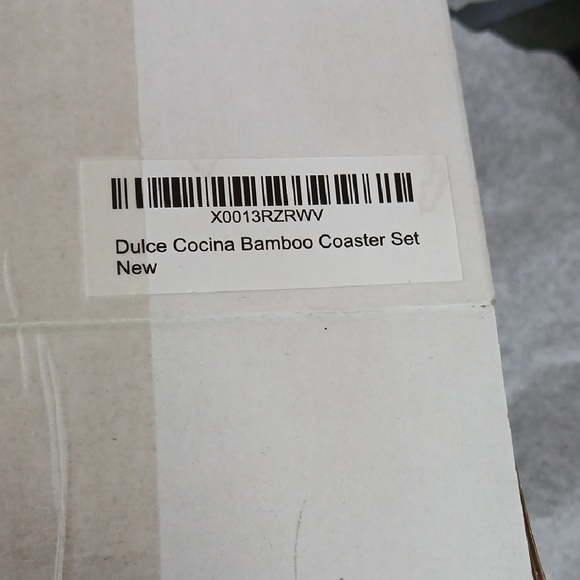 Dulce Cocina Bamboo Coaster Set Of 6 With Holder - Picture 2 of 3